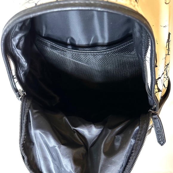 Guess Leather Backpack Black and White Marble Design - Picture 7 of 10